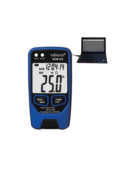 DATALOGGER VOOR TEMPERATUUR EN VOCHTIGHEIDSGRAAD MET USB-UITGANG