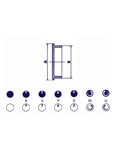 LID FOR 21mm BUTTON (BLACK - WHITE LINE)