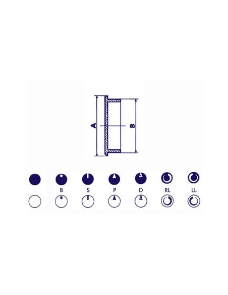 LID FOR 21mm BUTTON (BLACK - WHITE LINE)