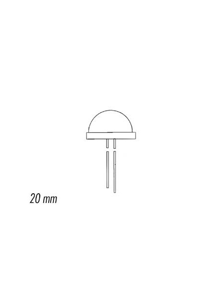 LED - ROT DIFFUS - GROßES FORMAT - 20 mm