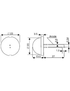 LED GEANTE ROUGE DIFFUSANTE 20mm 2