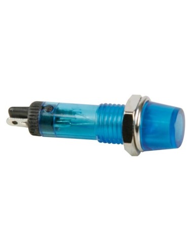 KONTROLL-LAMPE - NEON - RUND - BLAUE -12 V - 8 mm