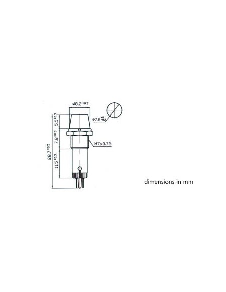 KONTROLL-LAMPE - RUND - GRÜN - 12 V - 8 mm