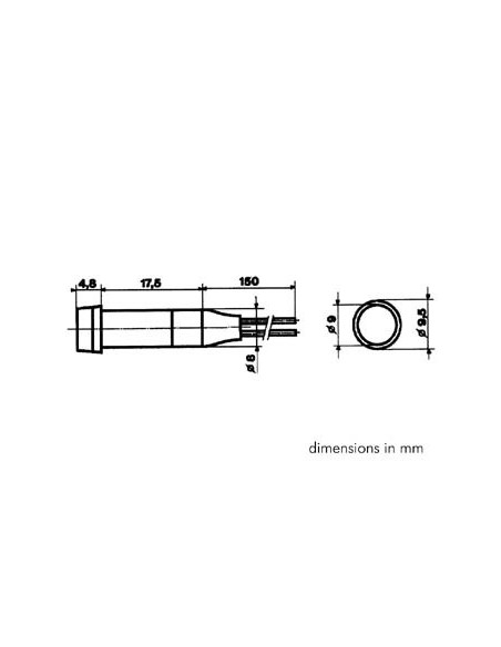 KONTROLL-LAMPE - RUND - GRÜN - 220 V - 9 mm