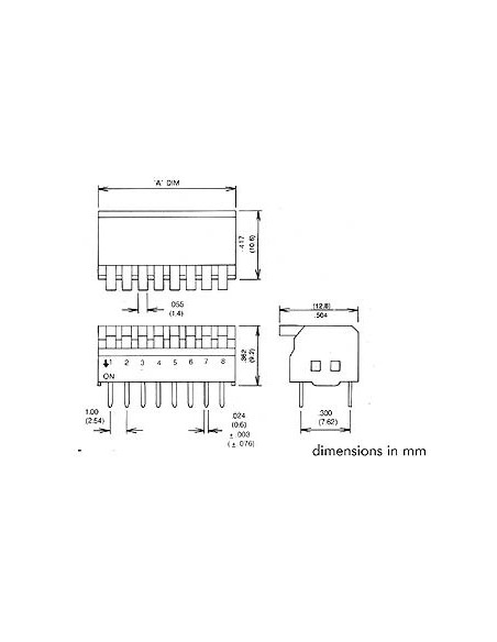 PIANO DIP SWITCH 10 POSITIONS
