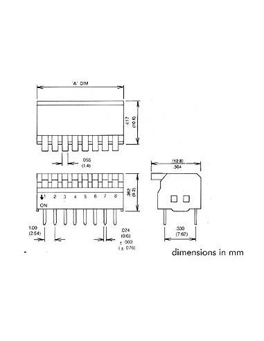 PIANO DIP SWITCH 4 POSITIONS