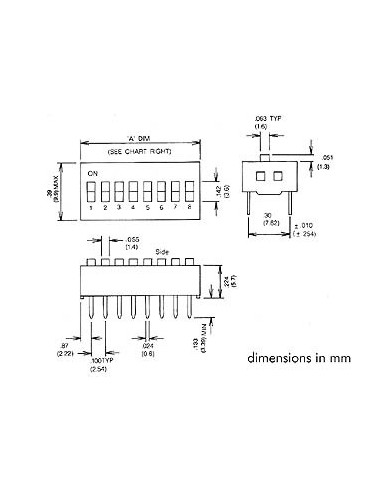 DIP SWITCH 6 POSITIONS