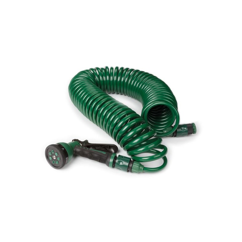 SPIRAL GARDEN HOSE WITH NOZZLE - 15 m