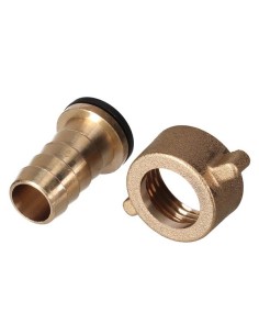 MESSING KRAANAANSLUITING - BINNENDRAAD 3/4" - SLANG 5/8" 2