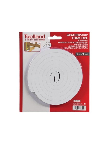 WEATHERSTRIP FOAM TAPE - 15 mm x 2 m - WHITE