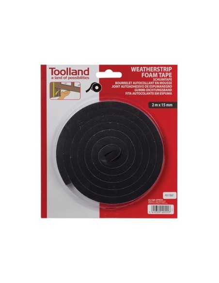 BOURRELET AUTOCOLLANT EN MOUSSE - 15 mm x 2 m - NOIR