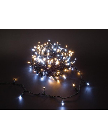 Duolight - 20 m - 300 LED - blanc et blanc chaud - câble vert - modulateur - 24 V