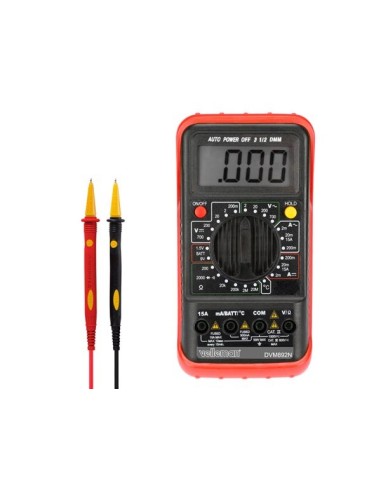 DIGITALE MULTIMETER - 24 BEREIKEN / CAT II 700 V - CAT III 600 V / DATA HOLD / AUTOMATISCHE UITSCHAKELING / TEMPERATUUR / 15 A A