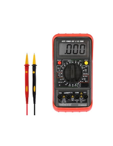 DIGITALMULTIMETER - 24 BEREICHE / CAT II 700 V - CAT III 600 V / HOLD / AUTOMATISCHE ABSCHALTUNG / TEMPERATUR / 15 A AC & DC