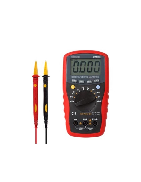 DIGITALE MULTIMETER MET AUTOMATISCHE BEREIKINSTELLING - CAT. III 600 V / CAT. IV 300 V - 15 A - 4000 COUNTS
