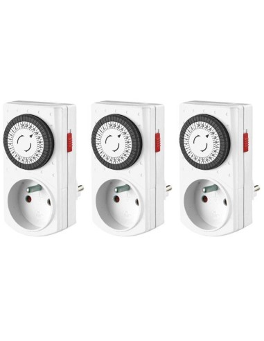 SET OF 3 MINI 24 HOUR TIMERS - FRENCH PLUG (E305DM)