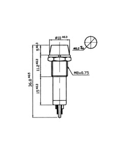 KONTROLL-LAMPE - NEON - CHROM - GRÜN - 210 - 230V 2