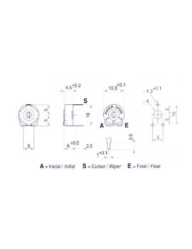 PIHER TRIMMER 470E (SMALL - HOR - FOR SCREWDRIVER)