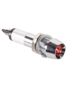 NEON SIGNAALLAMP CHROOM ROOD 220V