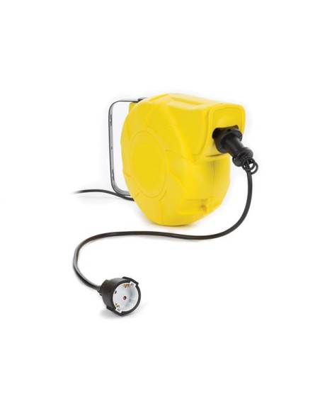 AUTO-REWIND CABLE REEL - WALL MOUNT - 13+2 m - SCHUKO