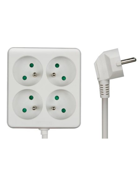 4-WAY SOCKET-OUTLET - SQUARE - PIN EARTH