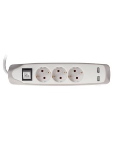 BLOC MULTIPRISE AVEC INTERRUPTEUR - 3 PRISES - 2 PORTS... 2