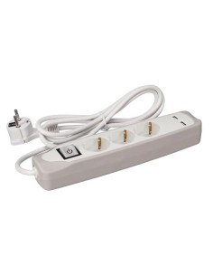 3-FACH-STECKDOSENLEISTE MIT SCHALTER - 2 USB-PORTS -...