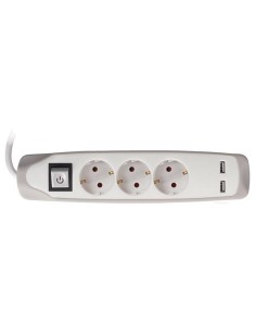 3-FACH-STECKDOSENLEISTE MIT SCHALTER - 2 USB-PORTS -... 2