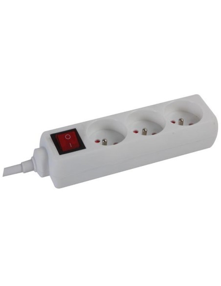 3-WAY SOCKET-OUTLET WITH SWITCH - PIN EARTH