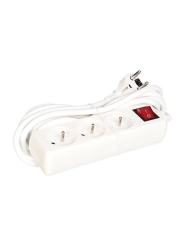 3-WAY SOCKET-OUTLET WITH SWITCH - 3 m CABLE - PIN EARTH