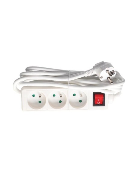 3-FACH-STECKDOSENLEISTE - MIT SCHALTER - KABEL: 3 m - STECKER-TYP E (FRANZÖSISCHES SYSTEM)