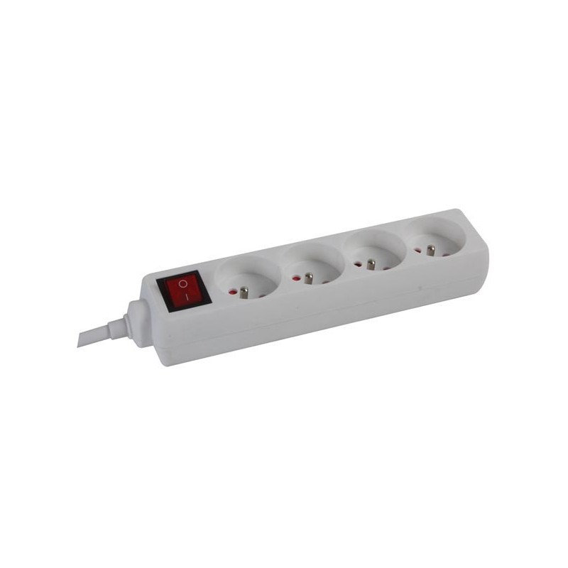 4-WAY SOCKET-OUTLET WITH SWITCH - PIN EARTH