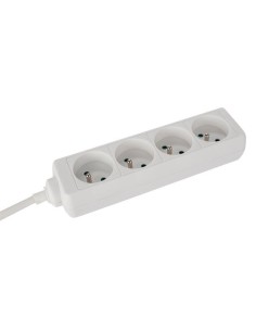 4-WAY SOCKET-OUTLET - 5 m CABLE - WHITE - PIN EARTH