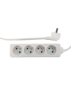 4-WAY SOCKET-OUTLET - 5 m CABLE - WHITE - PIN EARTH 2