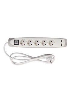 5-FACH-STECKDOSENLEISTE MIT SCHALTER - 2 USB-PORTS -... 2