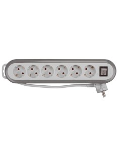 6-FACH-STECKDOSENLEISTE - MIT SCHALTER - GRAU/WEIß -... 2