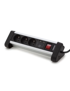 MULTIPRISE DE TABLE - 3 PRISES - 2 PORTS USB - 2.4 A -...