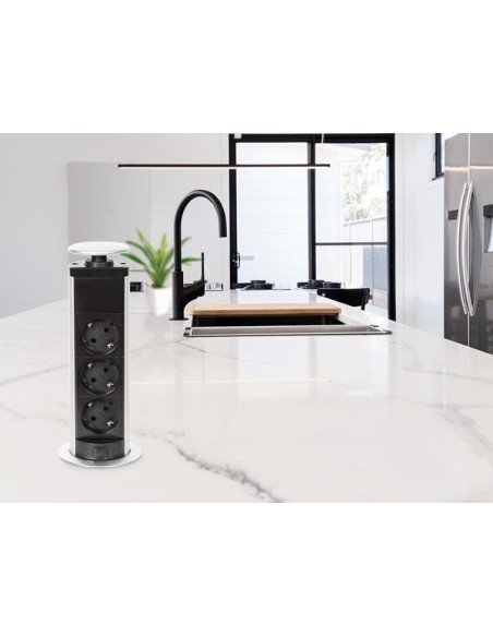 3-WAY POP-UP DESKTOP SOCKET - SCHUKO