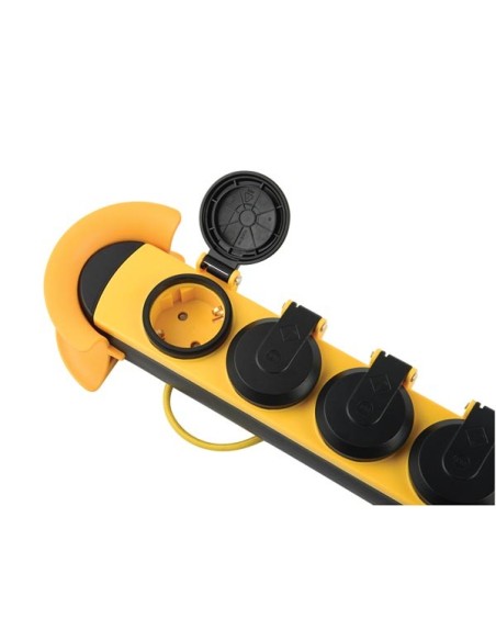 4-FACH-STECKDOSENLEISTE - STRAPAZIERFÄHIG - KABELMANEGEMENT-SYSTEM - IP44 - SCHUKO