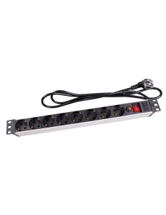 8-VOUDIGE STEKKERDOOS - SCHUKO - VOOR 19" RACK