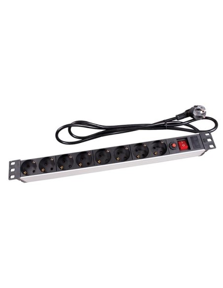 8-FACH-STECKDOSENLEISTE - SCHUKO - FÜR 19"-RACK