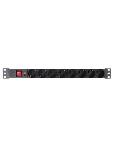 8-FACH-STECKDOSENLEISTE - SCHUKO - FÜR 19"-RACK
