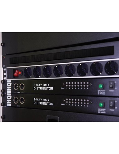 8-FACH-STECKDOSENLEISTE - SCHUKO - FÜR 19"-RACK