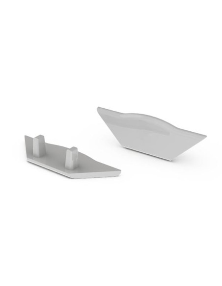 CAPUCHON EN ABS POUR PROFILÉ LED ALU-CORNER - SANS TROU DE CÂBLE - GRIS