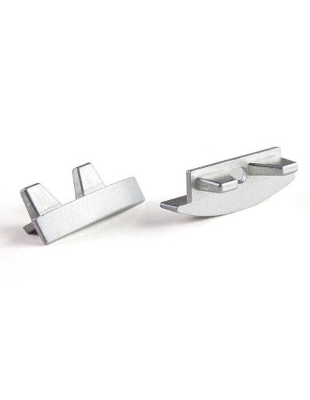 ALUMINIUM EINDKAP VOOR RSLW8-PROFIEL VOOR LEDSTRIP - ZONDER KABELOPENING - ZILVER