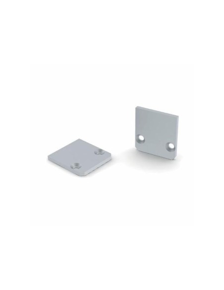 CAPUCHON DE TERMINAISON POUR PROFILÉ LED SL15FL - SANS TROU DE CÂBLE - ALUMINIUM ANODISÉ - ARGENT