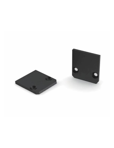 ANODIZED ALUMINIUM END CAP FOR SL15 FL PROFILE WITHOUT CABLE HOLE - BLACK
