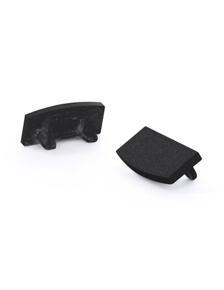 CAPUCHON EN ALUMINIUM POUR RUBAN LED SL7 - SANS TROU DE CÂBLE - NOIR