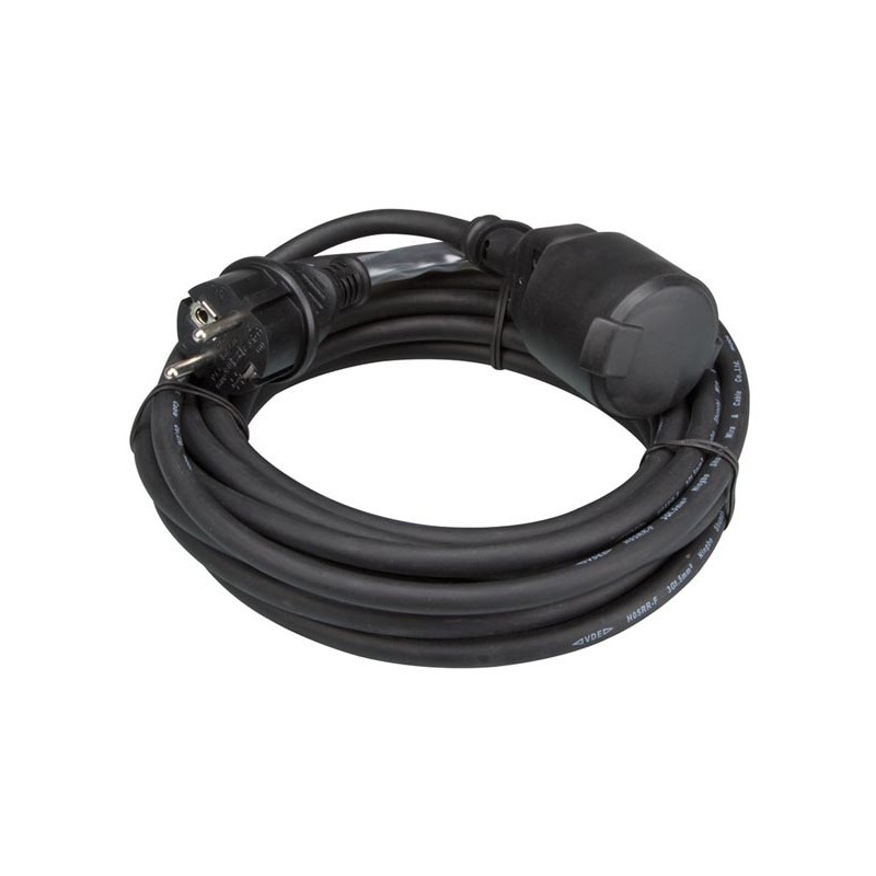 RUBBER EXTENSION CABLE WITH SHRINK TUBE - 3G1.5 - 5 m - PIN EARTH