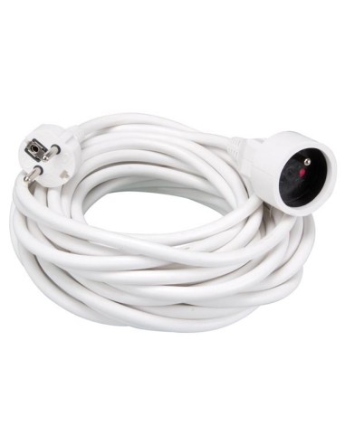 EXTENSION CABLE - 10 m - WHITE - 3G1.5 - FRENCH SOCKET